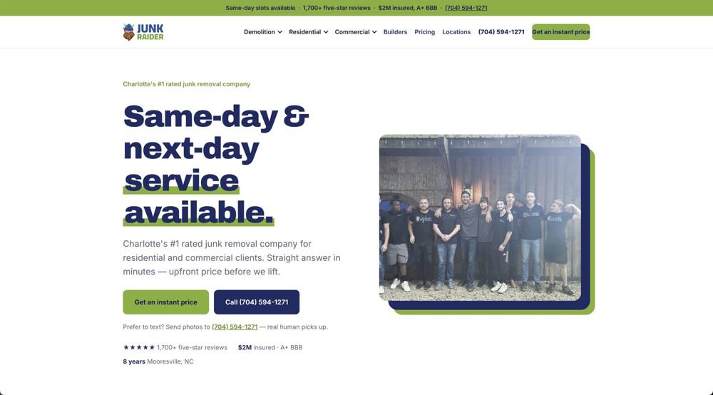 Junk Raider website